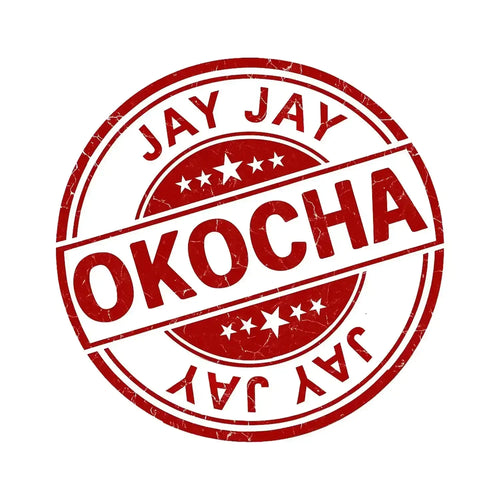 Jay Jay Okocha Logo Men's T-Shirt – white close-up detail shot of the Jay Jay Okocha Players Couture logo design