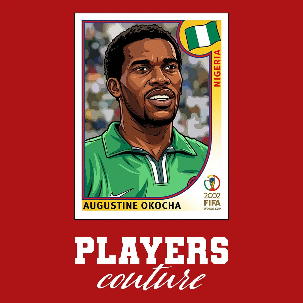 Jay-Jay Okocha World Cup Sticker Kids Hoodie – jay jay okocha red Players Couture design