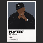 Jay-Z the restrained visual confidence associated with Jay-Z's music and business legacy Icon Frame artwork in black