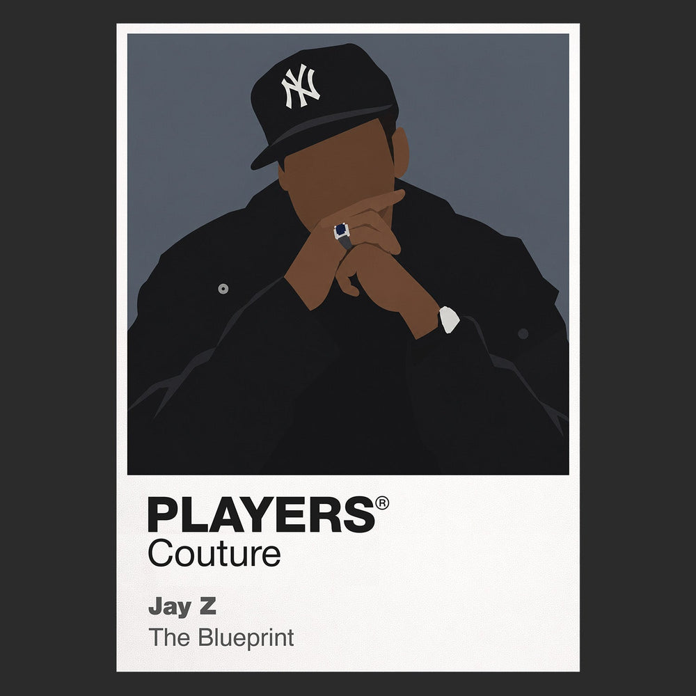 Jay-Z Jay-Z's composed performance silhouette and New York hip-hop identity Icon Frame artwork in black