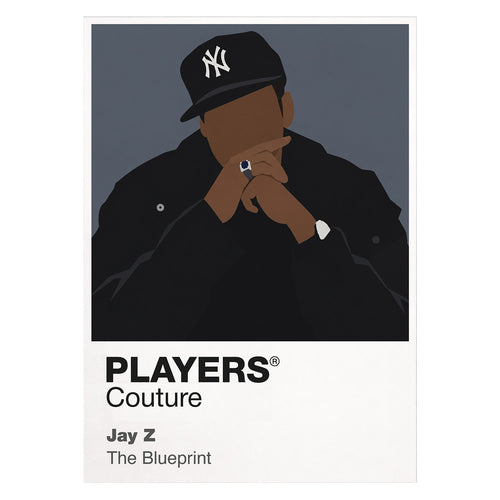 Jay-Z Jay-Z's composed performance silhouette and New York hip-hop identity Icon Frame artwork on white