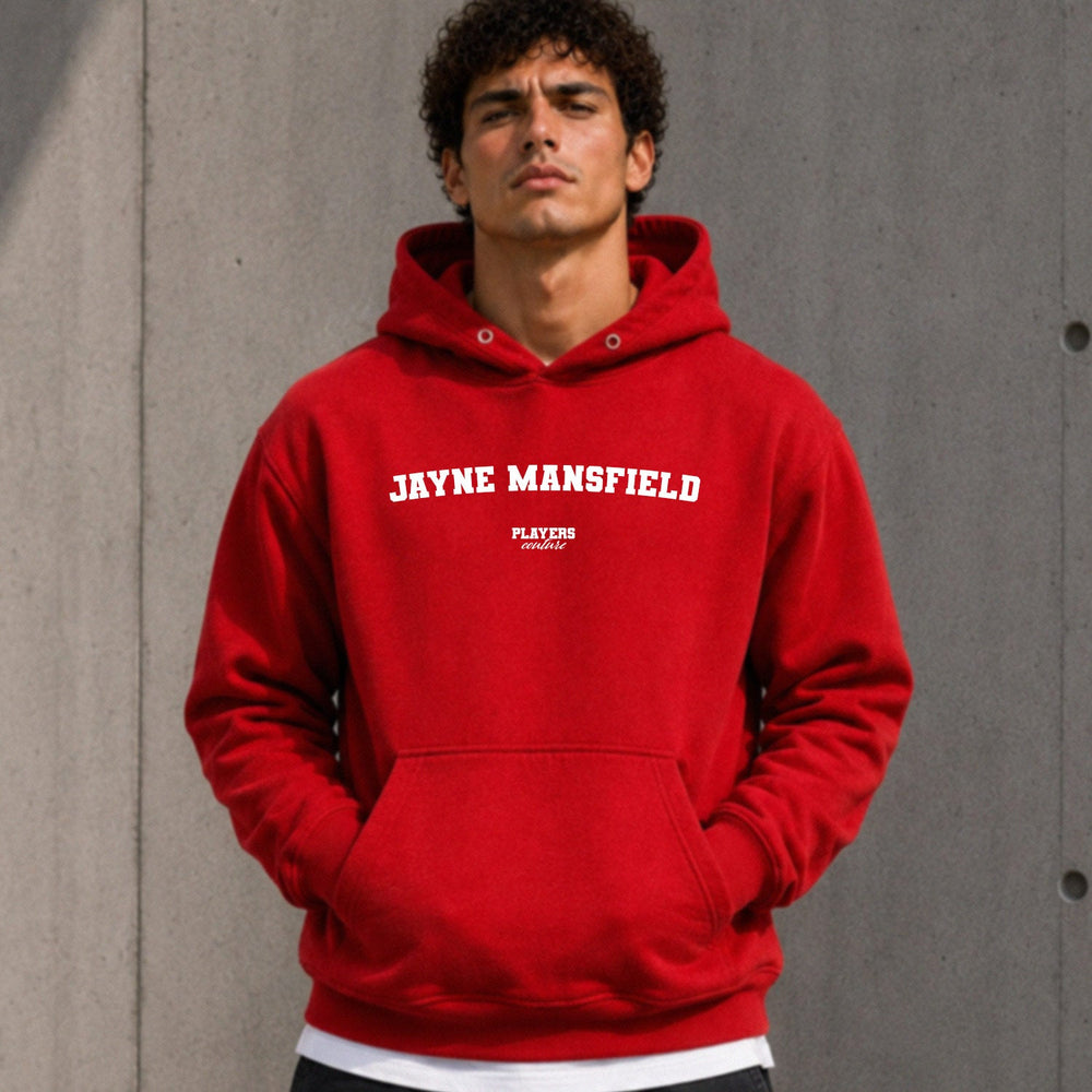 jayne-mansfield name-print hoodie - red