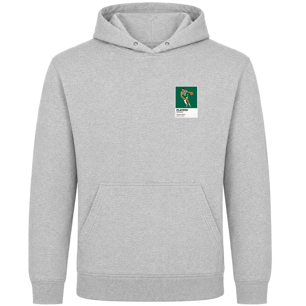 Jayson Tatum Celtics Basketball Icon Frame Men's Hoodie - Gray