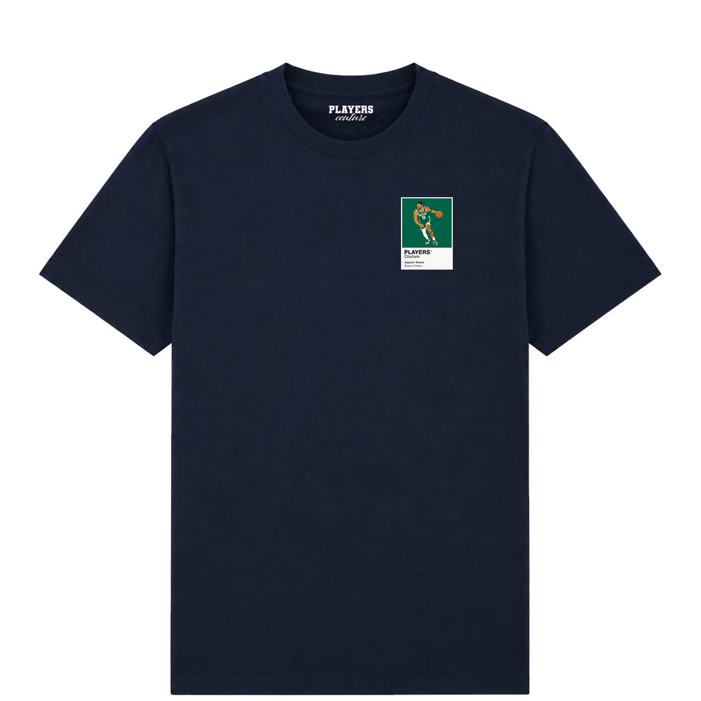 Jayson Tatum Celtics Basketball Icon Frame Men's T-Shirt - Navy