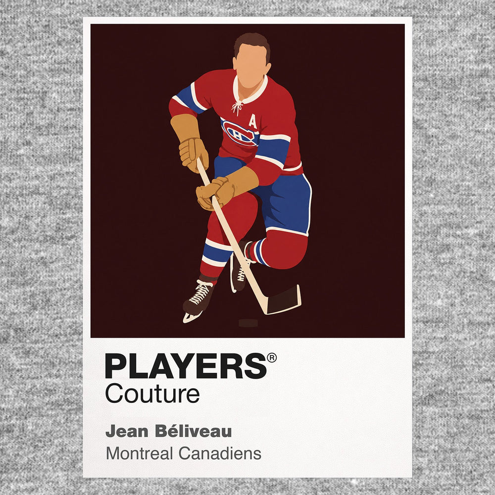 Jean Béliveau Canadiens Ice Hockey Icon Frame Men's T-Shirt – image 7