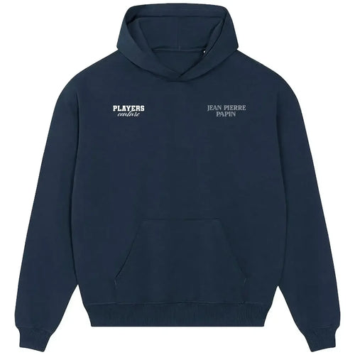 Jean Pierre Papin hoodie – navy men's hoodie featuring the Jean Pierre Papin Players Couture logo
