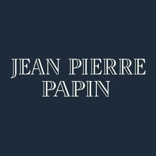 Jean Pierre Papin Logo Men's T-Shirt – navy close-up detail shot of the Jean Pierre Papin Players Couture logo design