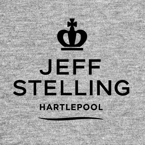 Jeff Stelling Logo Men's T-Shirt – grey close-up detail shot of the Jeff Stelling Players Couture logo design