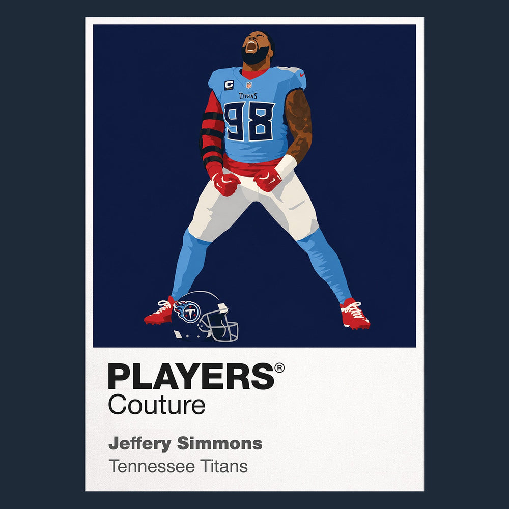 Jeffery Simmons Tennessee Titans navy Icon Frame artwork detail