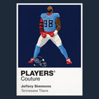 Jeffery Simmons Tennessee Titans navy Icon Frame artwork detail