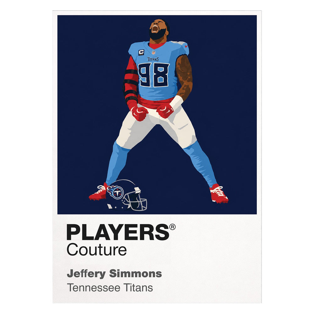 Jeffery Simmons Tennessee Titans white Icon Frame artwork detail
