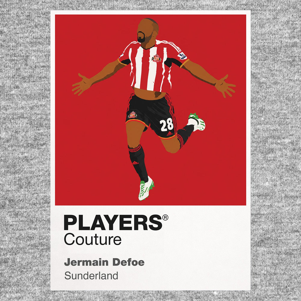 Jermain Defoe Sunderland grey Icon Frame artwork detail