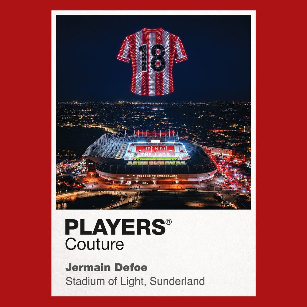 Jermain Defoe Sunderland number 18 Icons in Lights Frame artwork in red