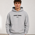 jersey-shore name-print hoodie - grey