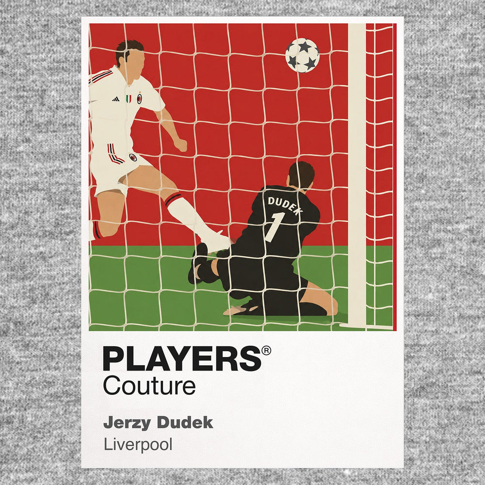 Jerzy Dudek Liverpool grey Icon Frame artwork detail