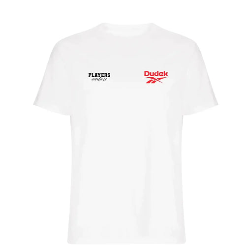 Jerzy Dudek t-shirt – white men's t-shirt featuring the Jerzy Dudek Players Couture logo