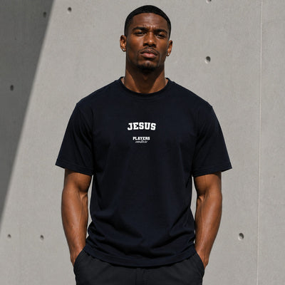 Gabriel Jesus navy men's T-shirt lifestyle photograph