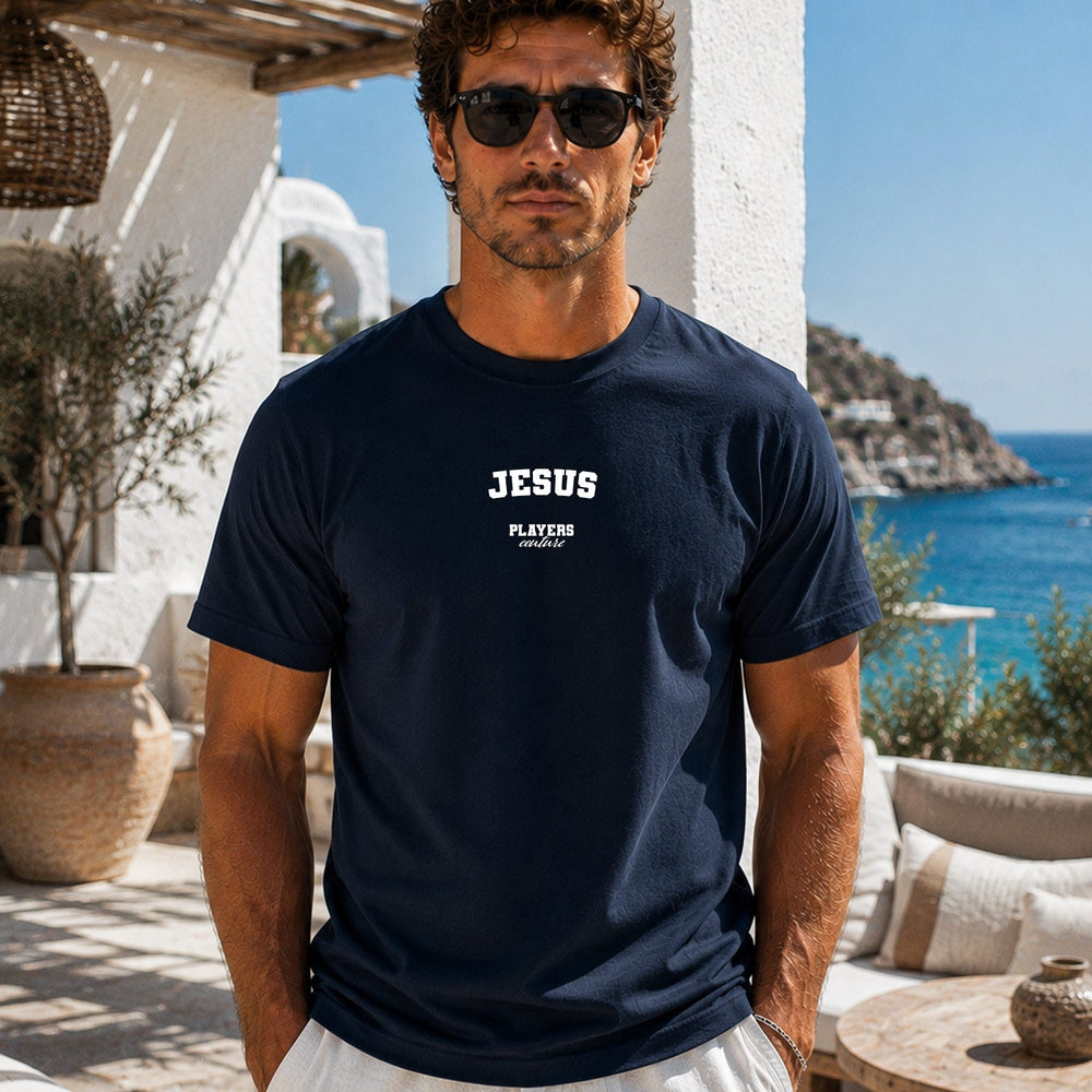 Gabriel Jesus navy men's T-shirt lifestyle photograph 9