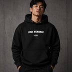 jimi-hendrix name-print hoodie - black