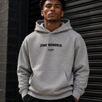 jimi-hendrix name-print hoodie - grey