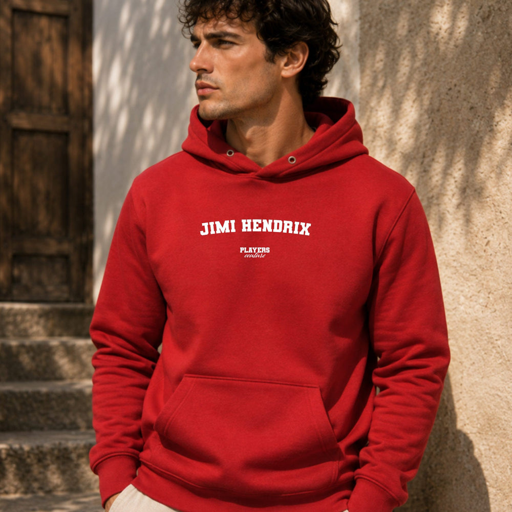 jimi-hendrix name-print hoodie - red