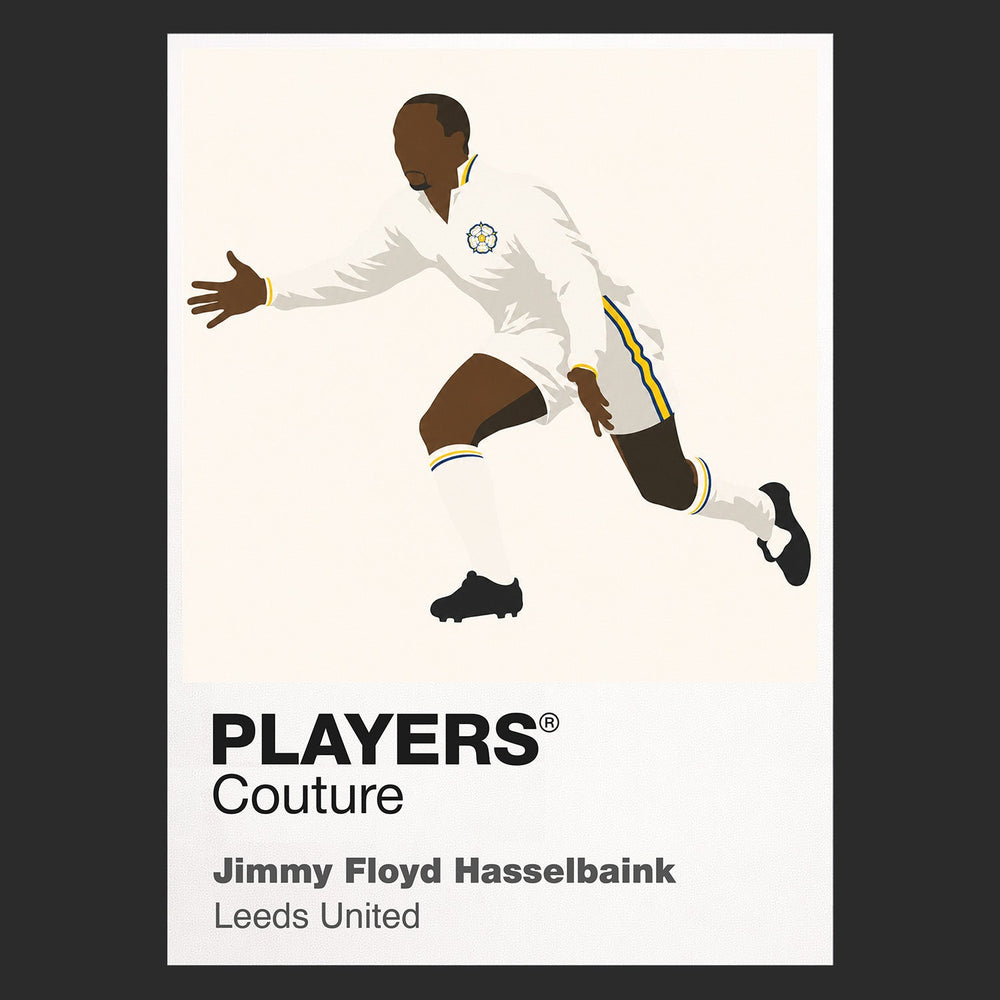 Jimmy Floyd Hasselbaink Leeds United black Icon Frame artwork detail