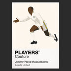 Jimmy Floyd Hasselbaink Leeds United black Icon Frame artwork detail