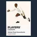 Jimmy Floyd Hasselbaink Leeds United navy Icon Frame artwork detail