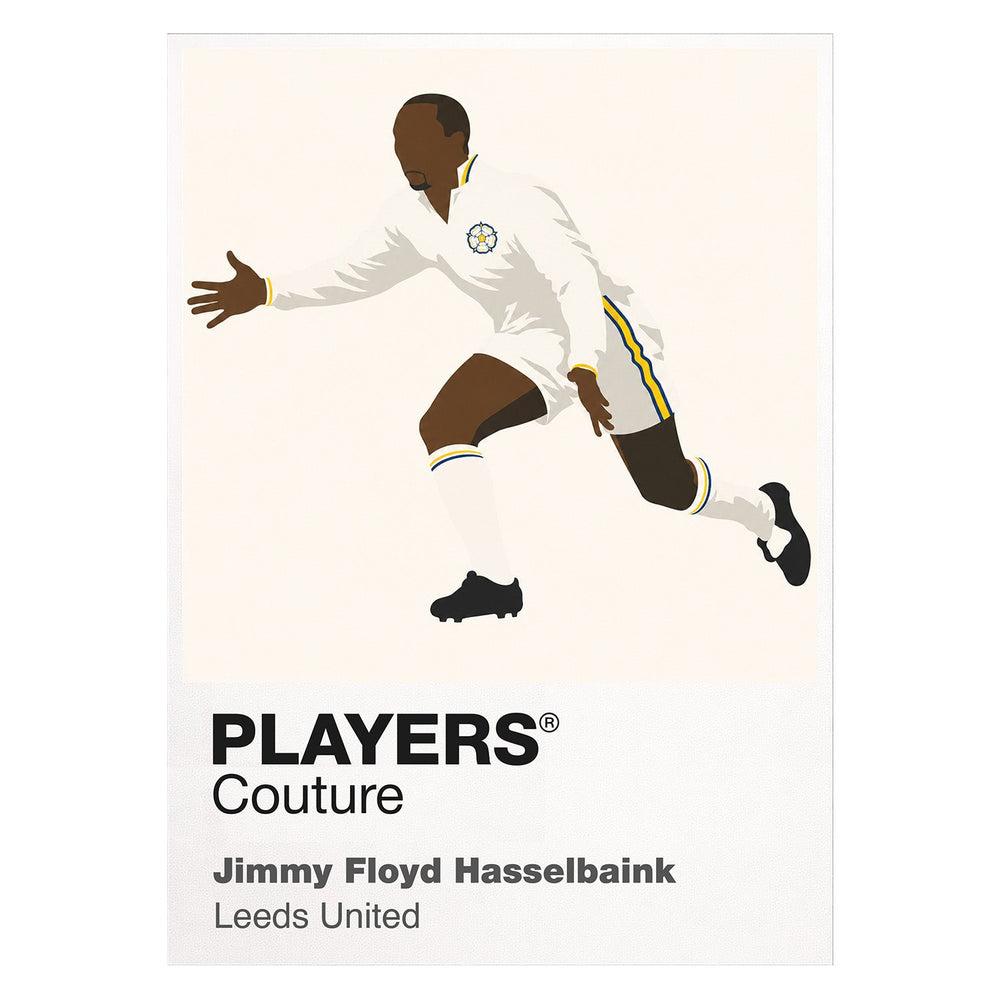 Jimmy Floyd Hasselbaink Leeds United white Icon Frame artwork detail
