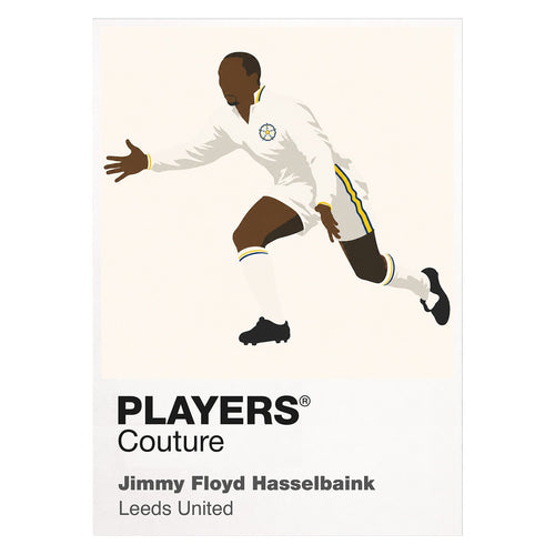 Jimmy Floyd Hasselbaink Leeds United white Icon Frame artwork detail