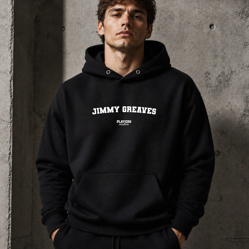 jimmy-greaves name-print hoodie - black