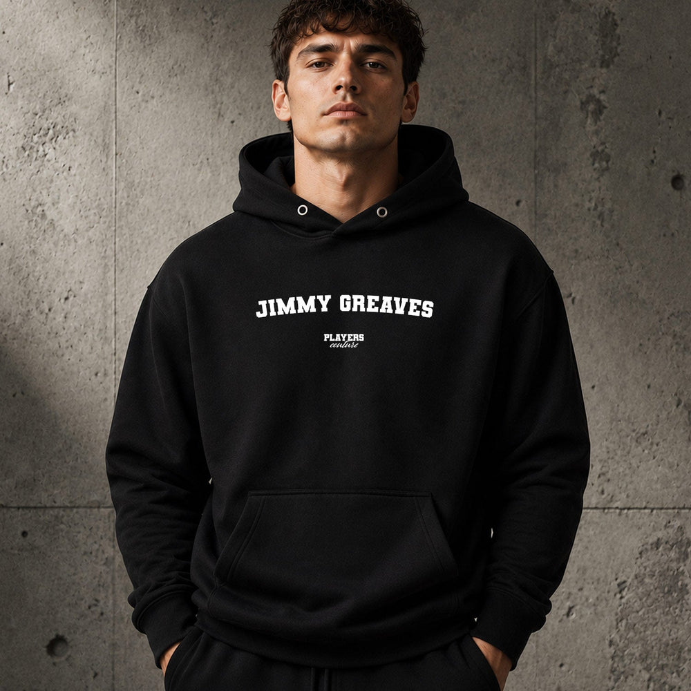 jimmy-greaves name-print hoodie - black