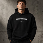 jimmy-greaves name-print hoodie - black