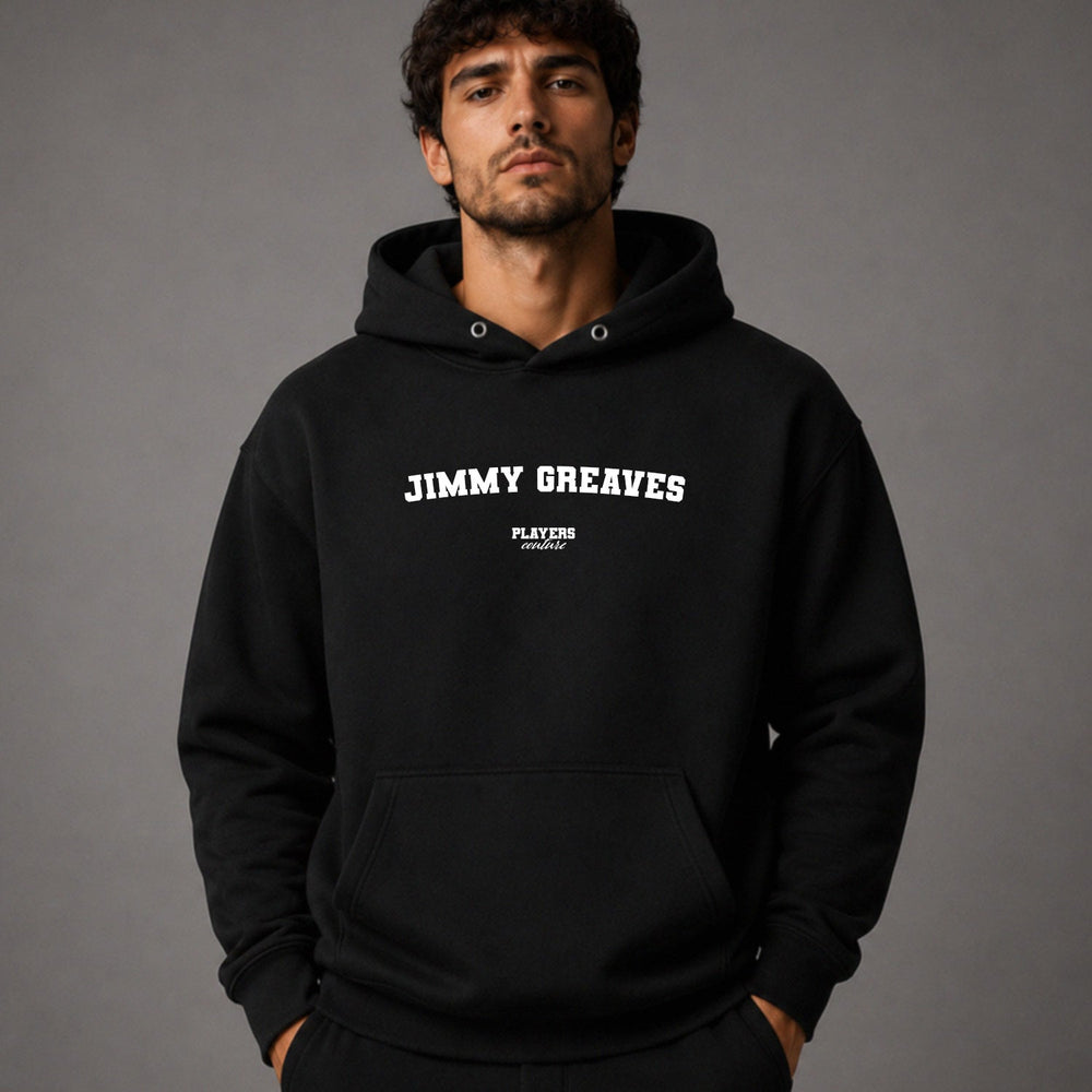 jimmy-greaves name-print hoodie - black