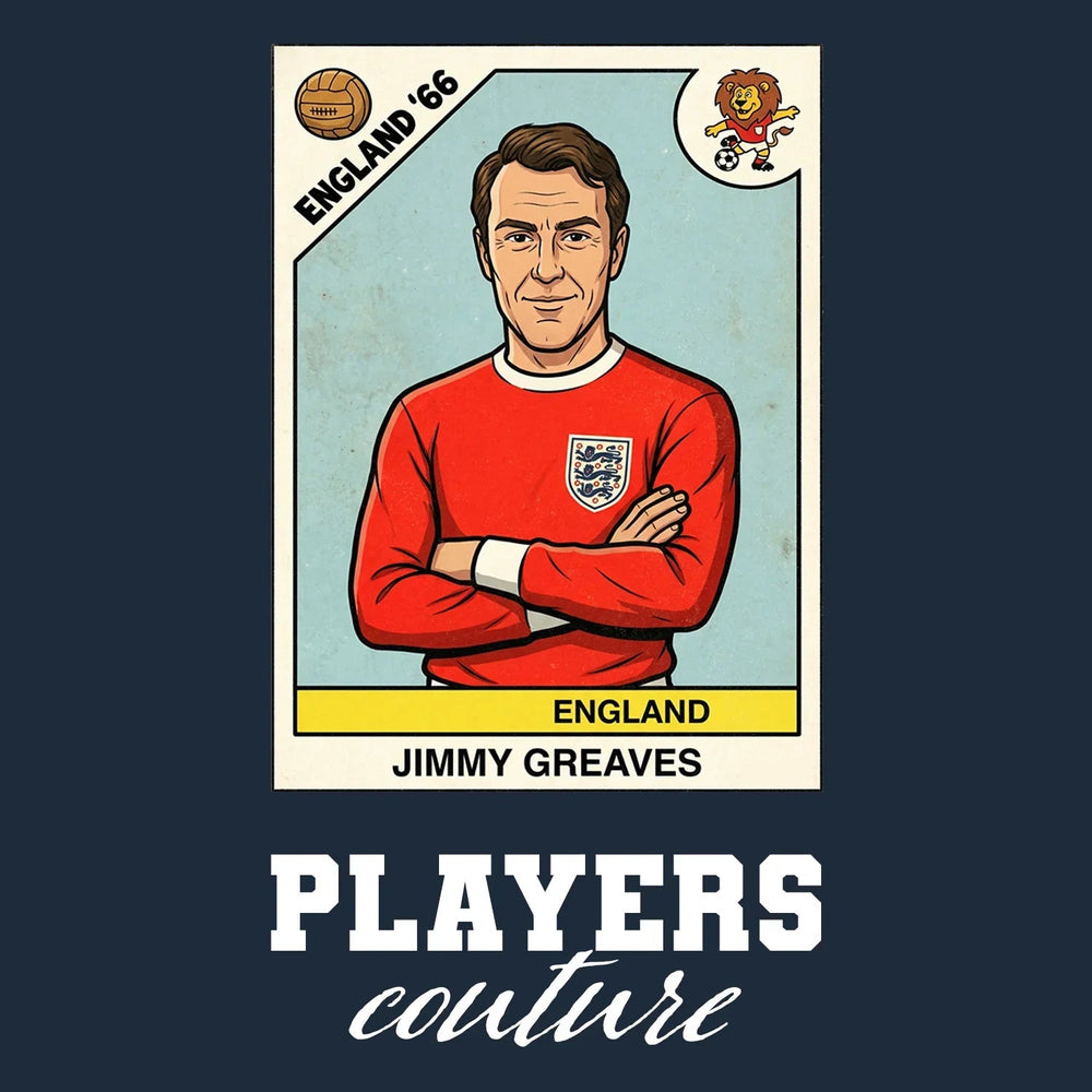 Jimmy Greaves World Cup Sticker Kids T-Shirt – jimmy greaves navy Players Couture design
