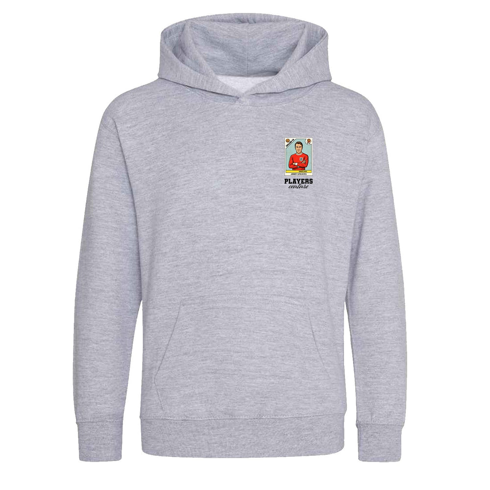 Jimmy Greaves World Cup Sticker Kids Hoodie – jimmy greaves sticker kids grey hoodie Players Couture design
