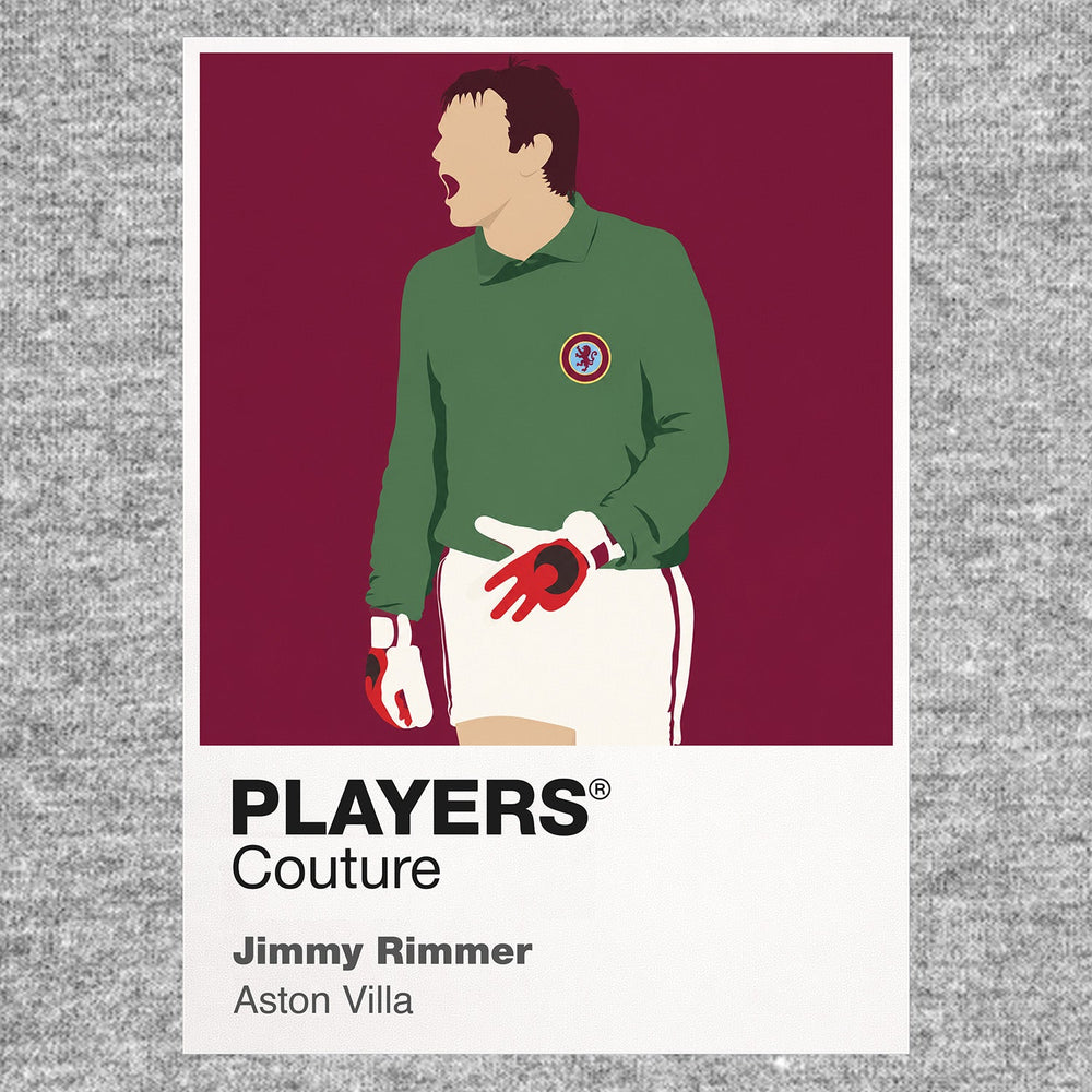 Jimmy Rimmer Aston Villa grey Icon Frame artwork detail