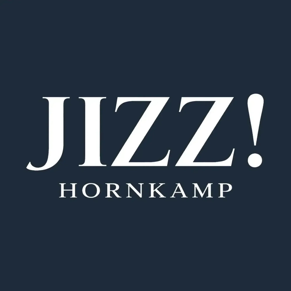 Jizz Hornkamp Logo Men's T-Shirt – navy close-up detail shot of the Jizz Hornkamp Players Couture logo design