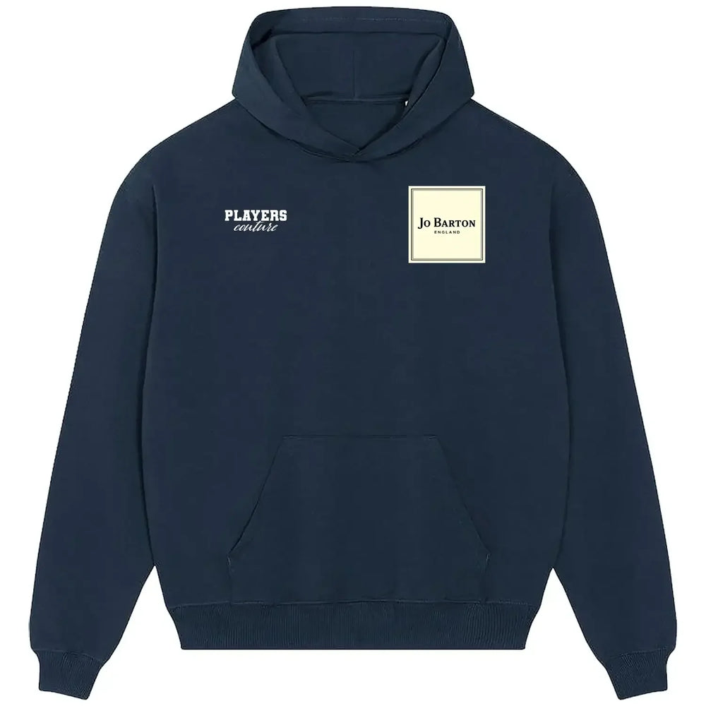 Joey Barton hoodie – navy men's hoodie featuring the Joey Barton Players Couture logo