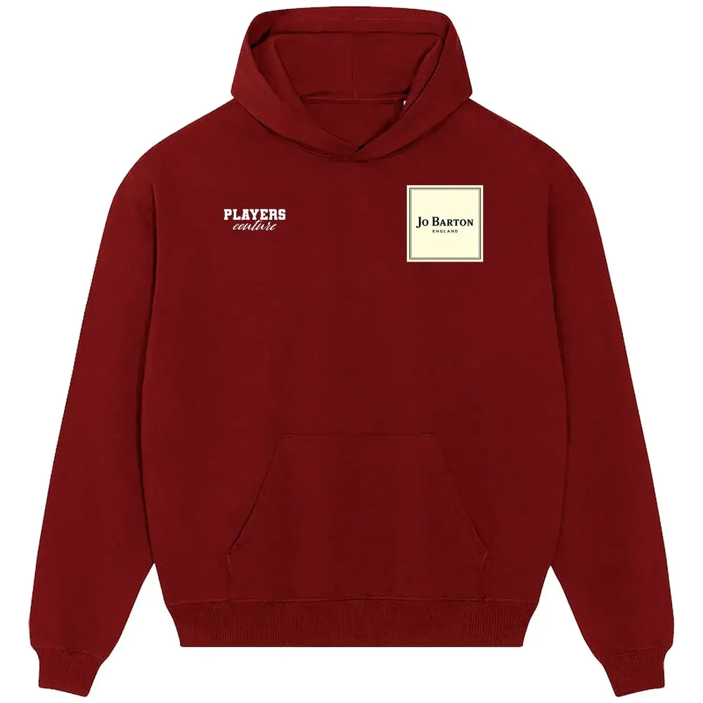 Joey Barton hoodie – red men's hoodie featuring the Joey Barton Players Couture logo