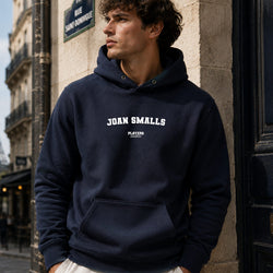 joan-smalls name-print hoodie - navy