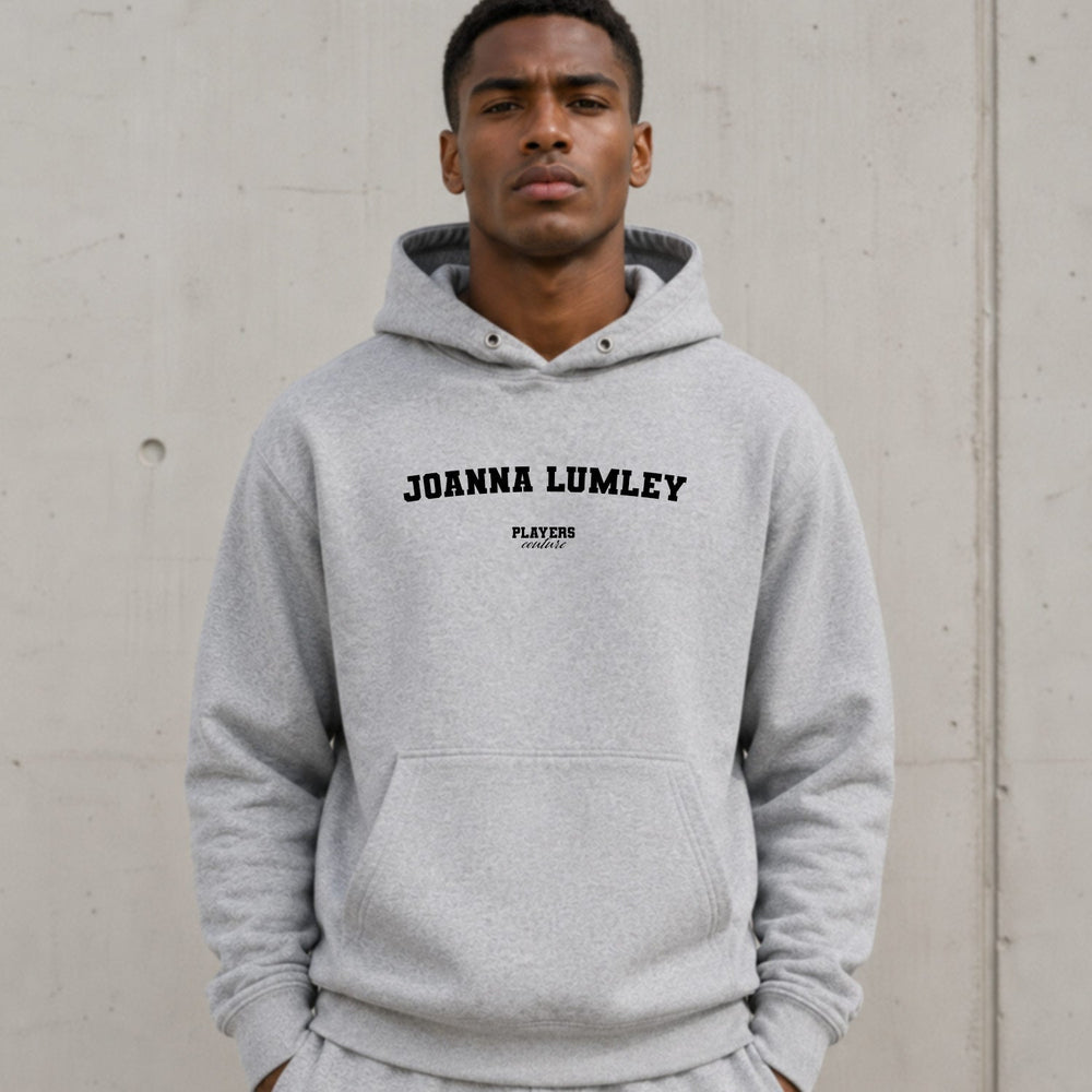 joanna-lumley name-print hoodie - grey