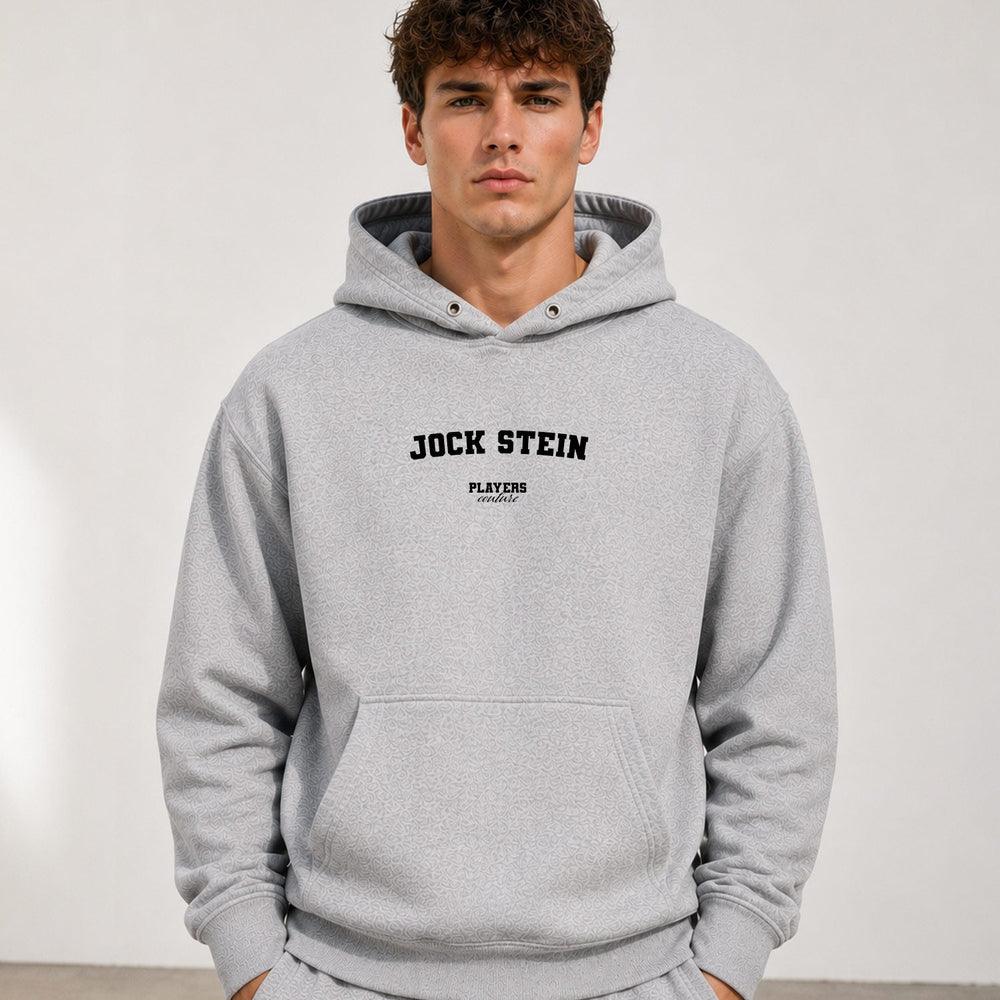 jock-stein name-print hoodie - grey
