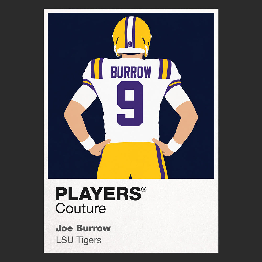 Joe Burrow LSU Tigers American Football Icon Frame Men's T-Shirt