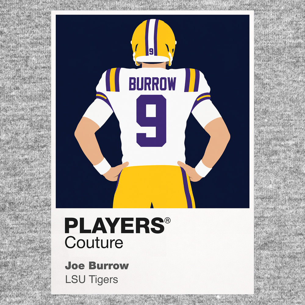 Joe Burrow LSU Tigers American Football Icon Frame Men's T-Shirt