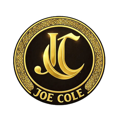 Joe Cole Logo Men's T-Shirt – white close-up detail shot of the Joe Cole Players Couture logo design
