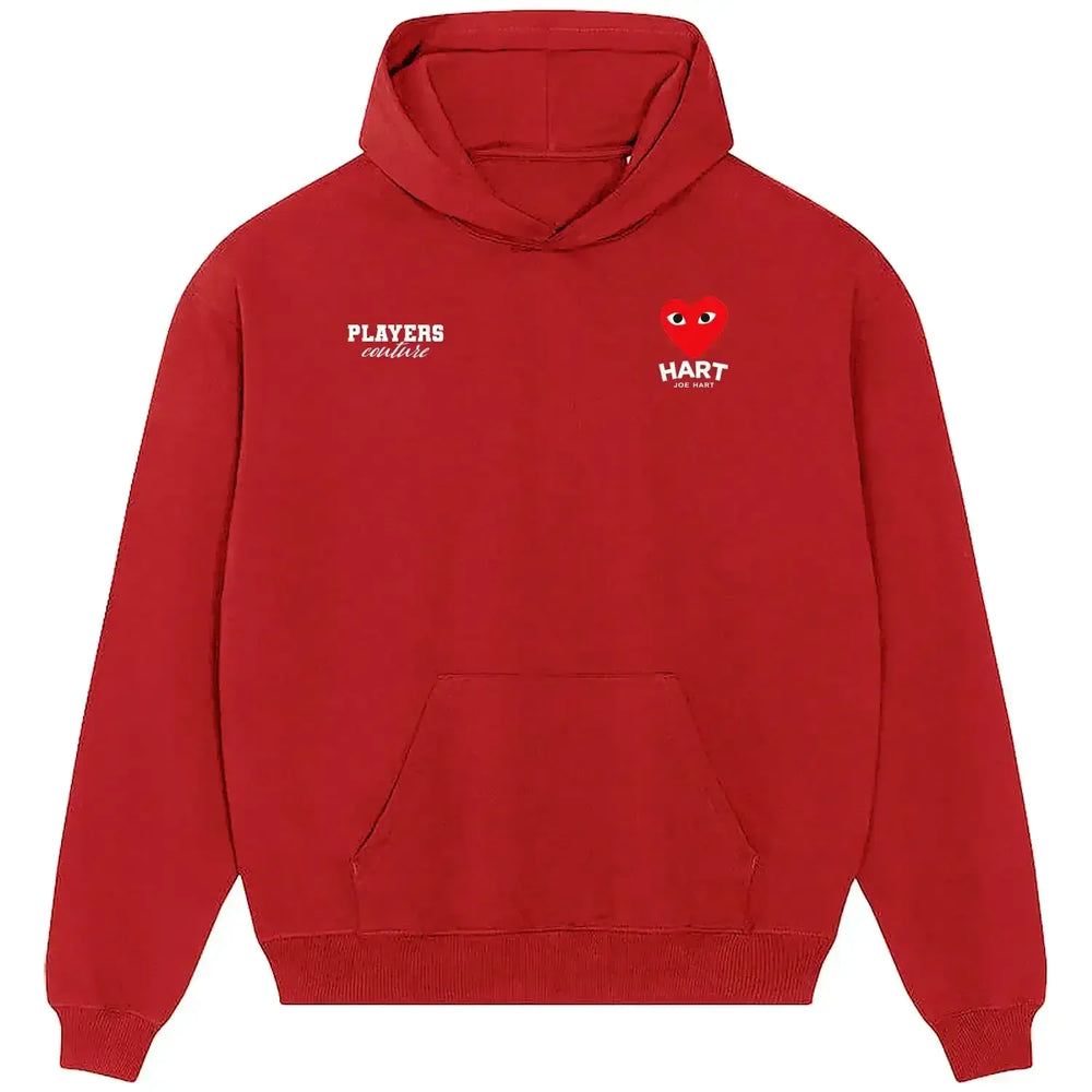 Joe Hart hoodie – red men's hoodie featuring the Joe Hart Players Couture logo