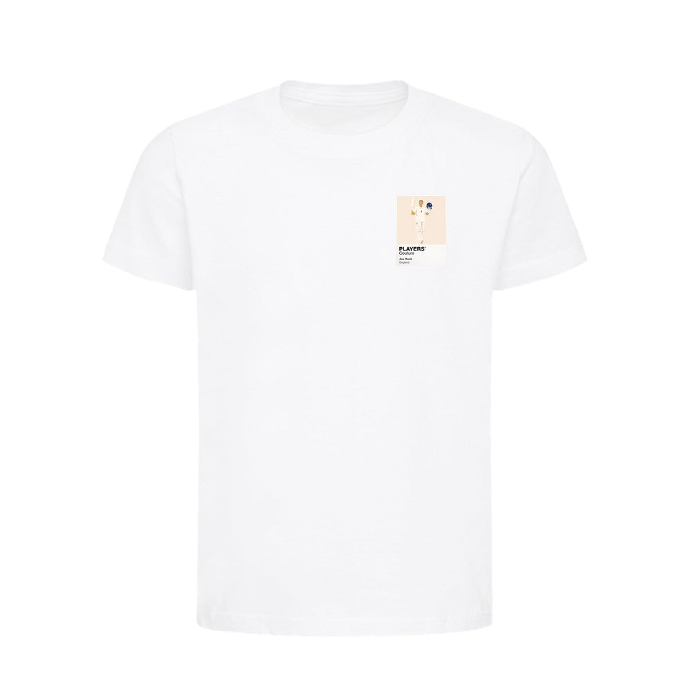 Joe Root Cricket Icon Frame Kids T-Shirt - White