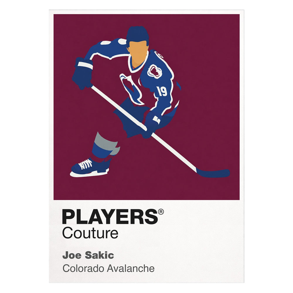 Joe Sakic Avalanche Ice Hockey Icon Frame Men's T-Shirt – image 1