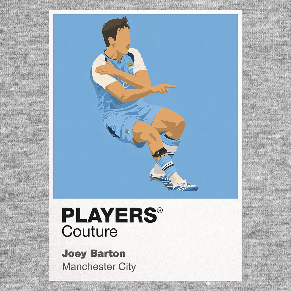 Joey Barton Manchester City grey Icon Frame artwork detail